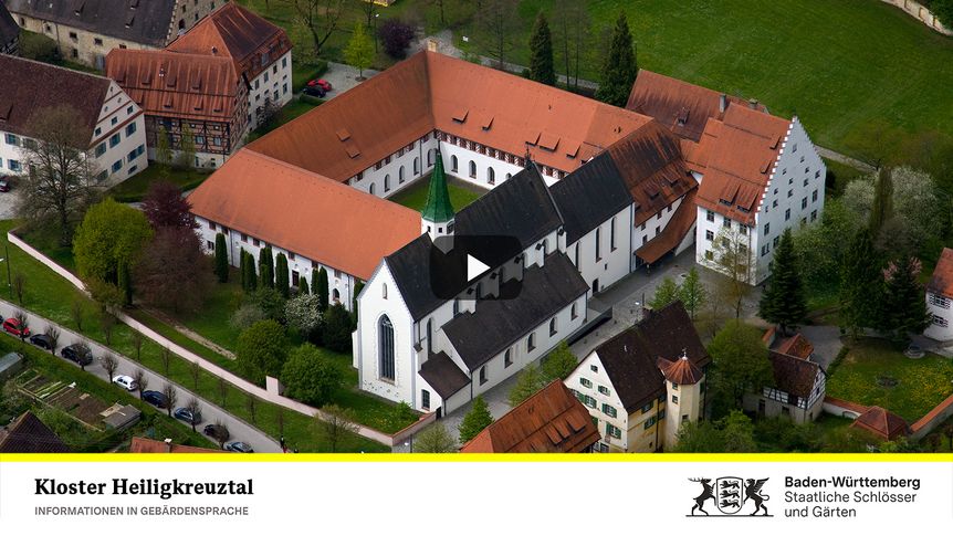 Startbildschirm des Filmes "Kloster Heiligkreuztal: Informationen in Gebärdensprache"